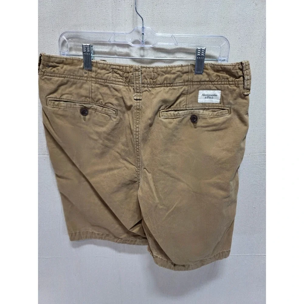 Abercrombie & Fitch Mens Khaki Chino Shorts Tan Twill Size 32
